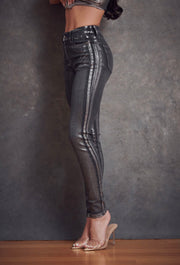 Silver Foil Skinny Jeans