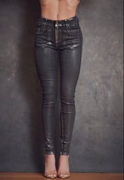 Silver Foil Skinny Jeans