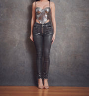 Silver Foil Skinny Jeans