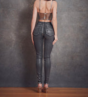 Silver Foil Skinny Jeans