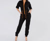 Zipper Front Utility Cargo JUMPSUIT