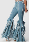 Ruffle Flare Denim Jeans