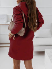 Long Sleeve Hooded Sweatshirt Dress