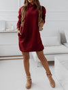 Long Sleeve Hooded Sweatshirt Dress