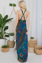 Tie dye halter dress