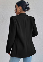 WOMEN OPEN FRONT MID LENGTH BLAZER WITH POCKETS