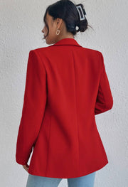 WOMEN OPEN FRONT MID LENGTH BLAZER WITH POCKETS