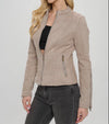 Faux Suede Fitted Jacket