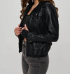 Vegan Leather Girl Next Door Hooded Jacket