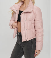 Pink Vegan Puffer Jacket