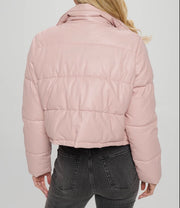 Pink Vegan Puffer Jacket