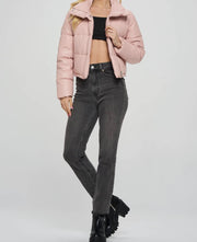 Pink Vegan Puffer Jacket