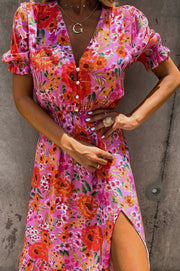 Milani floral side slit midaxi dress