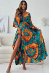 Zendaya patterned batwing maxi dress