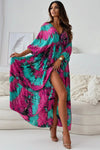 Zendaya patterned batwig maxi dress