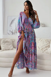 Zendaya patterned batwig maxi dress