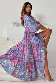 Zendaya patterned batwig maxi dress