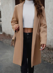 Lapel pockets Single Buttn Midi Coat