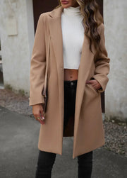 Lapel pockets Single Buttn Midi Coat