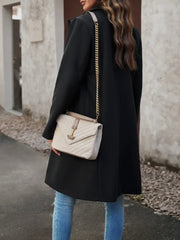 Lapel pockets Single Buttn Midi Coat