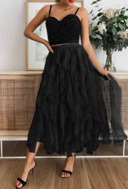 A-Line Long Tulle Skirts