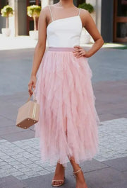 A-Line Long Tulle Skirts