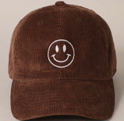 Happy Face Embroidered Corduroy