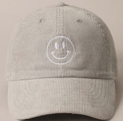 Happy Face Embroidered Corduroy