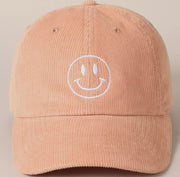 Happy Face Embroidered Corduroy