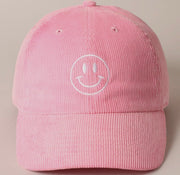 Happy Face Embroidered Corduroy