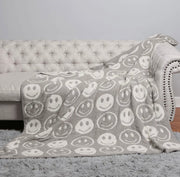 Happy Face Throw Blankets