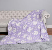 Happy Face Throw Blankets