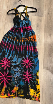 Tie dye halter dress