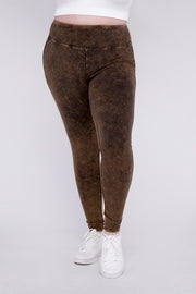 PLUS MINERAL WASHED WIDE WAISTBAND YOGA LEGGINGS