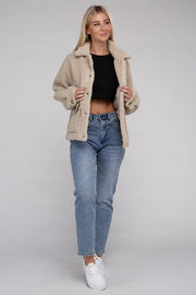 Cozy Sherpa Button-Front Jacket