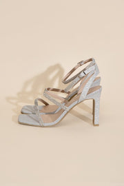 DEVIN-1 Silver Rhinestone Heels