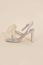 DEVIN-1 Silver Rhinestone Heels