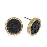 Druzy Disc Stud Earrings