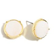 Round Druzy Stud Earrings