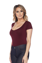Scoopneck Short Sleeve Seamless Bodysuit