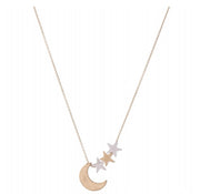 Two Tone Moon Pendant Necklace