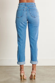 HIGH WAISTED DISTRESSED BOYFRIEND JEAN
