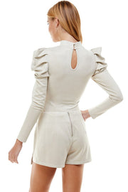 Suede High Neck Bodysuit