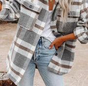 Plaid Flannel Shacket Jacket Women