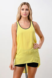 Vegan Leather Binding Cami Tank Top