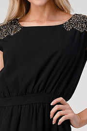 Beaded Shoulder Embellshment Tunic