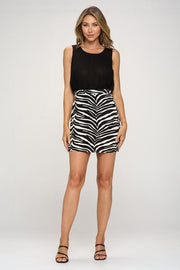Zebra Bottom Jacquard Mini Dress