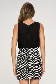 Zebra Bottom Jacquard Mini Dress