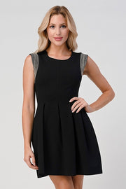 Micro-Chain Detailed Pleated Dress
