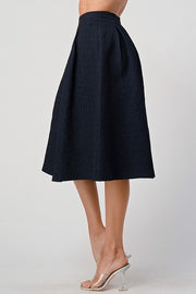 Pleated Waist Mid-Length Puffy Skirt